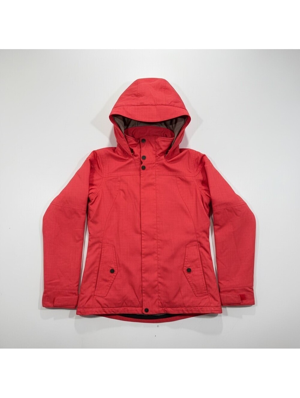 Burton Dryride Snowboard Jacket Womens L Red Hooded Insulated Ski Coat